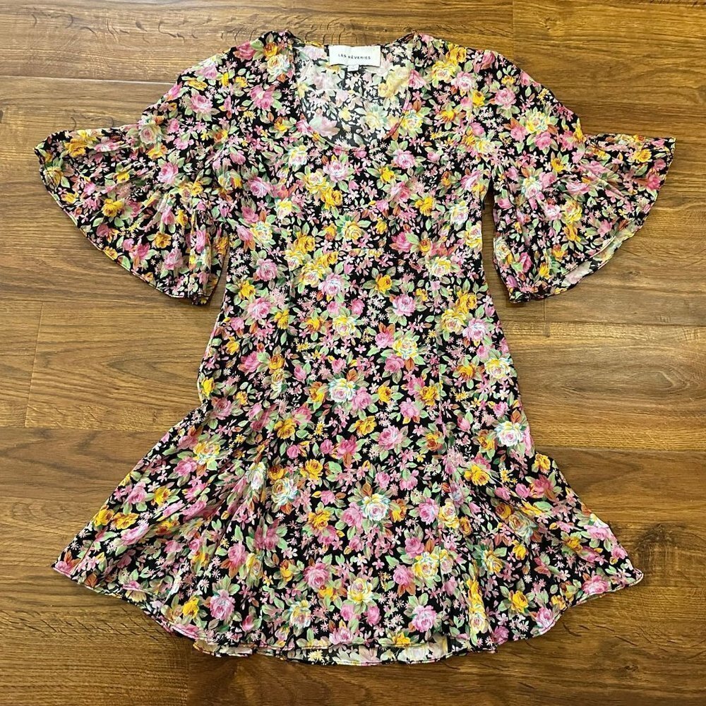 LES RÊVERIES Floral silk mini dress
